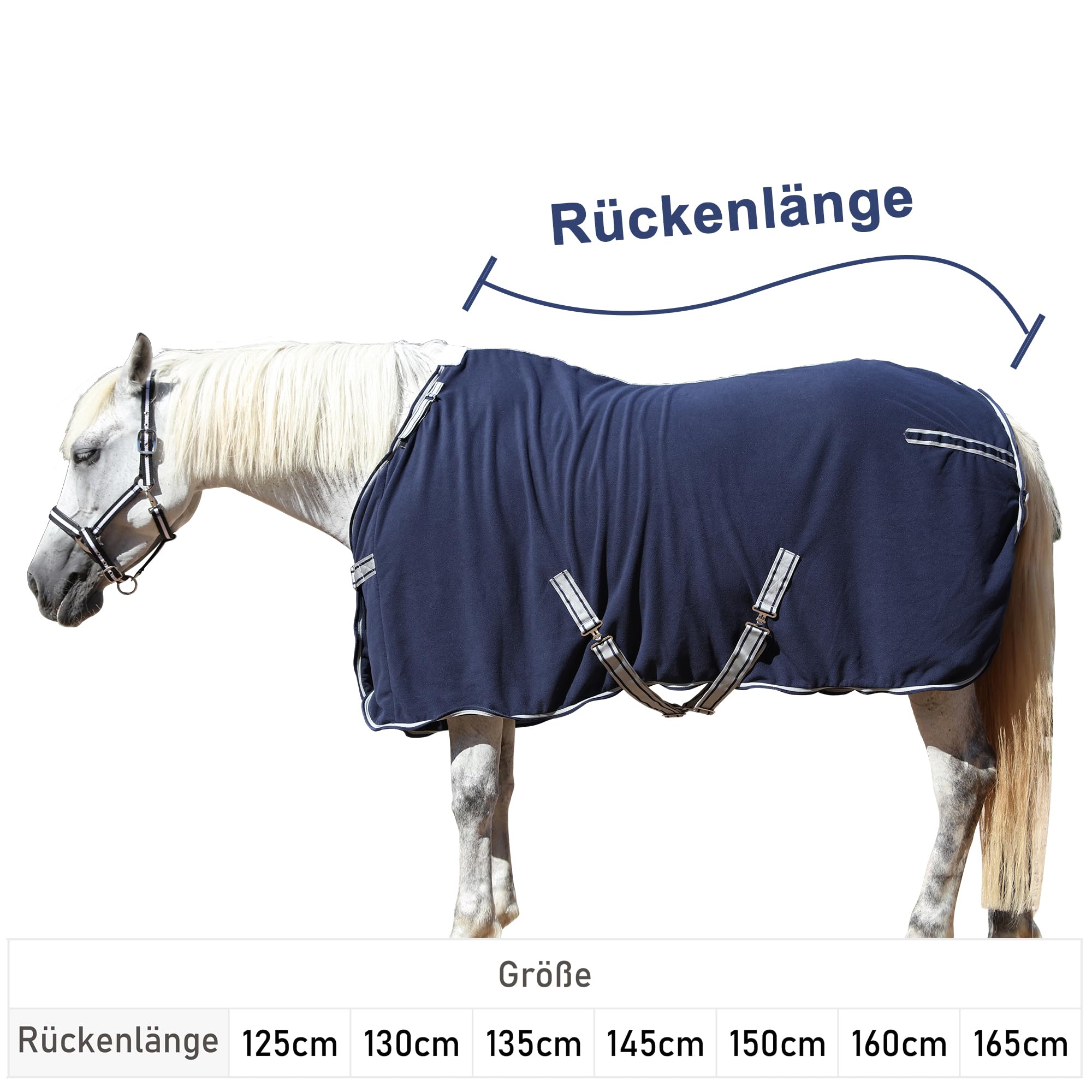 Manta de Secado para Caballo en Forro Polar 300 g/m² – Transpirable, Absorbente y de Secado rápido, Ideal después del Entrenamiento, el baño, en el establo y Durante el Transporte