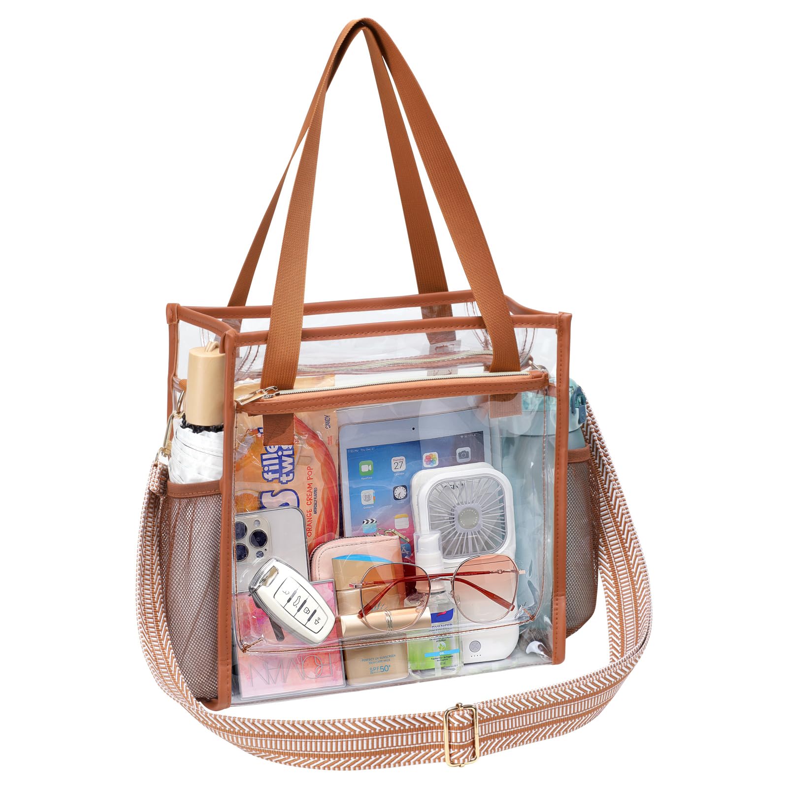 PACKISM Clear Bag for Stadium Events 12x6x12 - Stadium Approved Clear Tote Bag for Sport Events Game Day Concert and Work