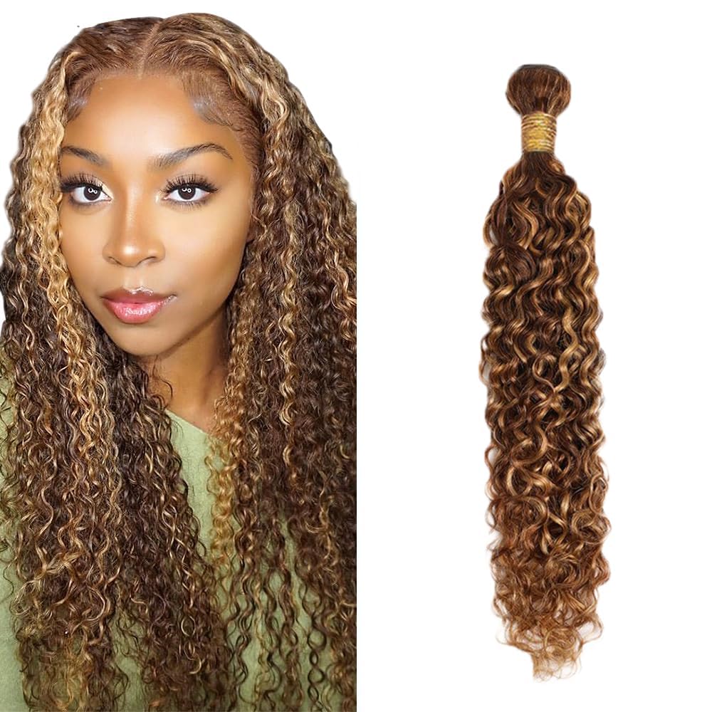 P4/27 Blonde Bundles Deep Wave Hair Extensions - 20 Inch