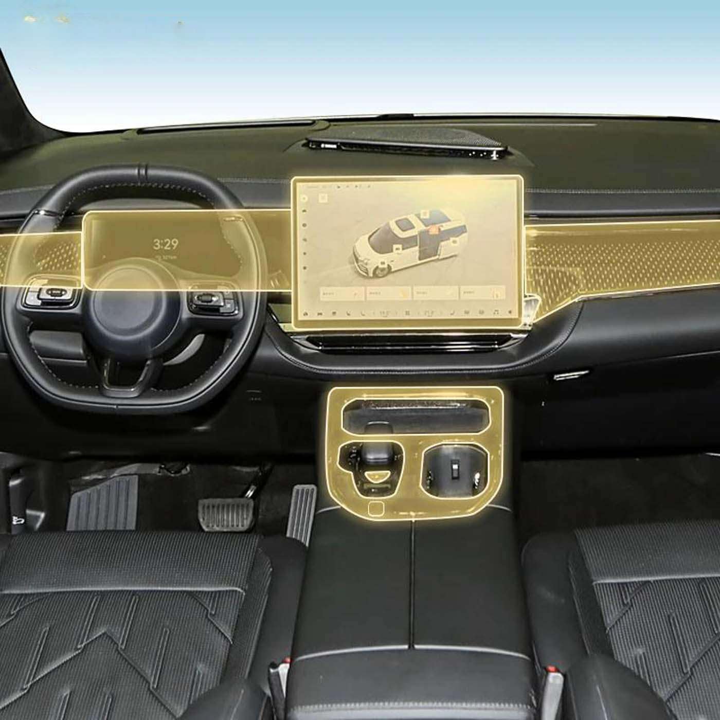 Pellicola Protettiva Trasparente in TPU per Interni Auto, per Console e carrozzeria, Compatibile con Zeekr 009 2021-2023.
