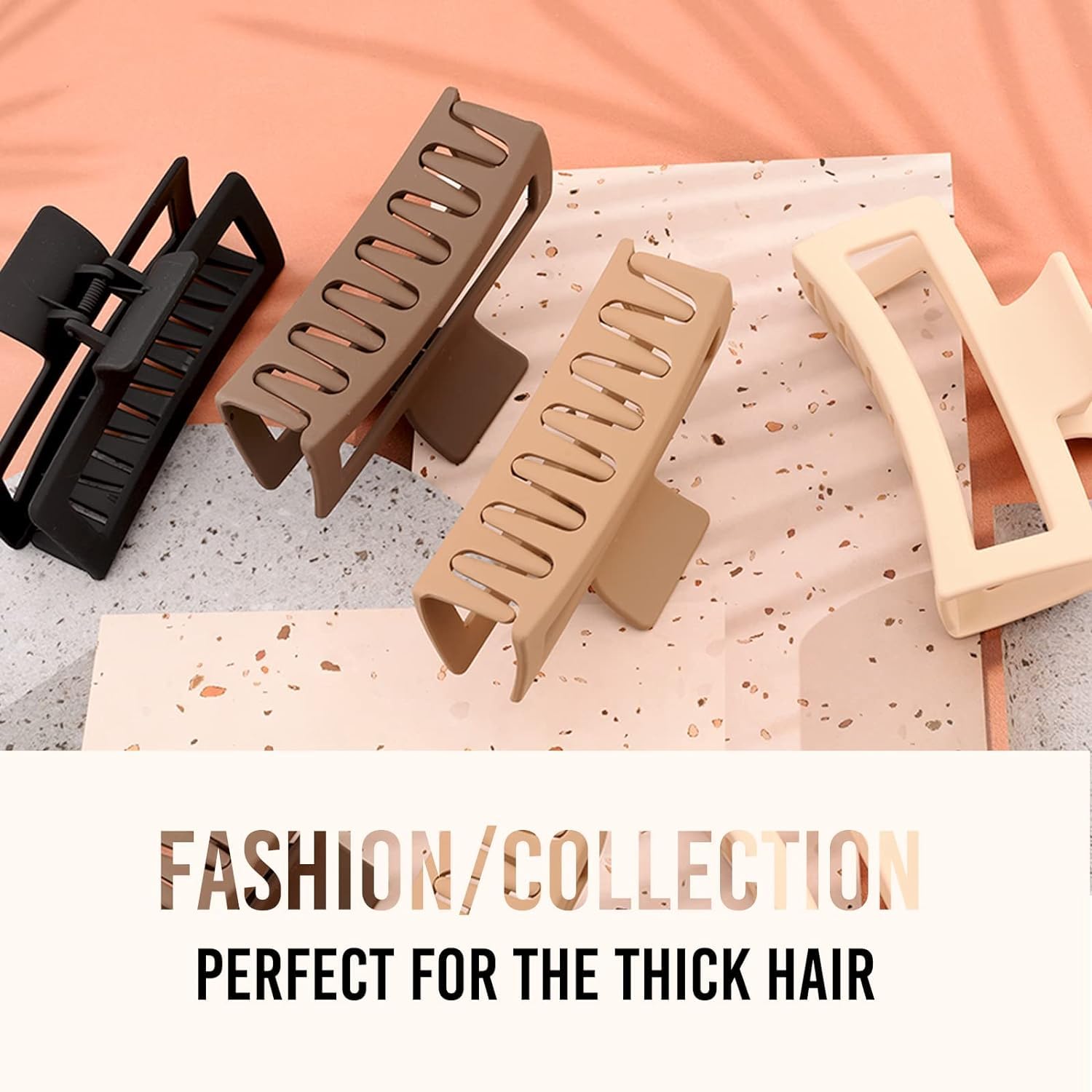Glamifirsto Large Hair Claw Clip Hair Jaw Clamp Clips 4.3 Inch Nonslip Hair Claw Strong Hold Matte Butterfly Banana Barrette Hair Styling Accessories for Women Girls Thin Thick Fine Hair 1