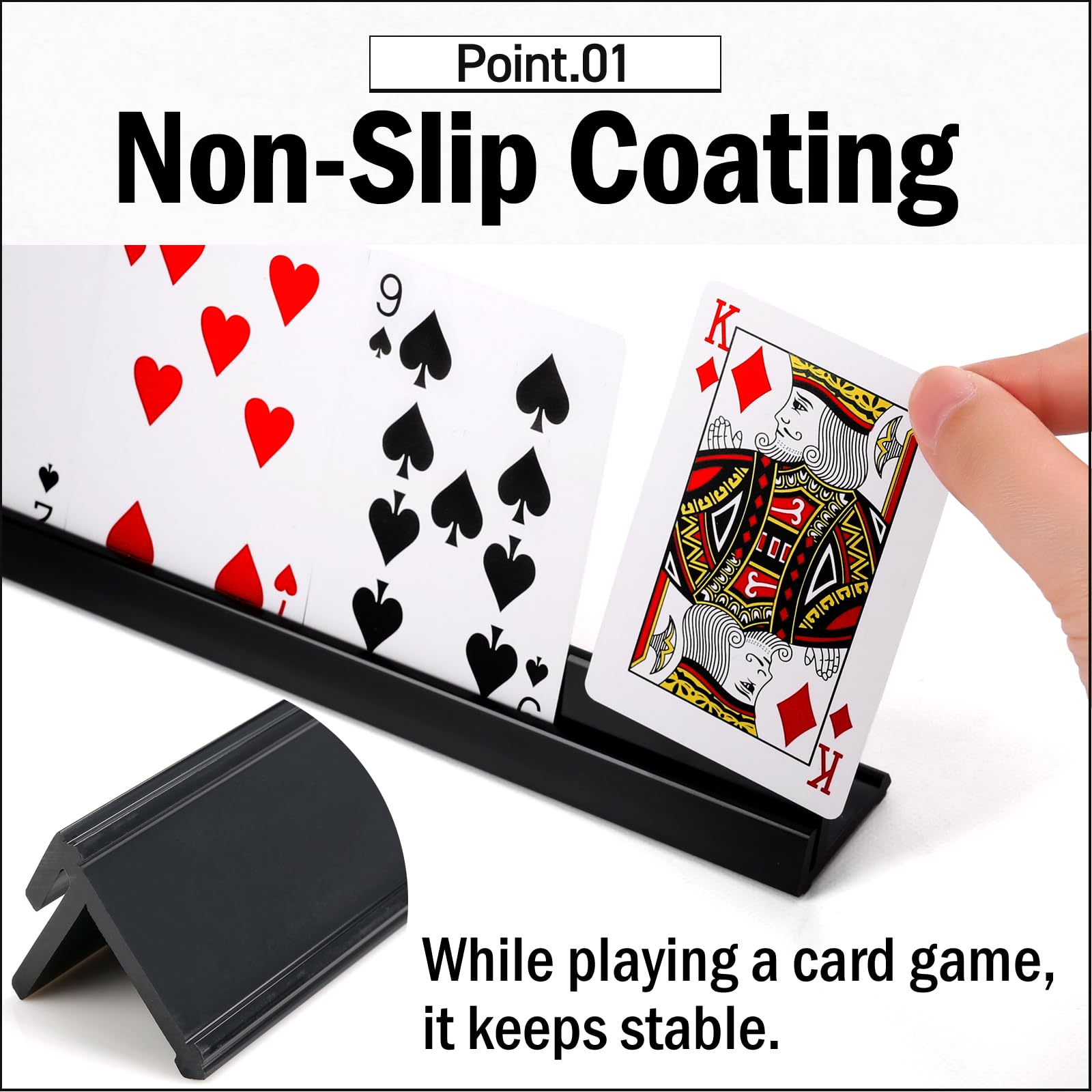 olnamo Hands Free Card Holder Stand, Non-Slip, 4 pieces, 13.4 Inches (34 cm), Made in Japan, for Card Games Lightweight, TCG, (White) - Image 4