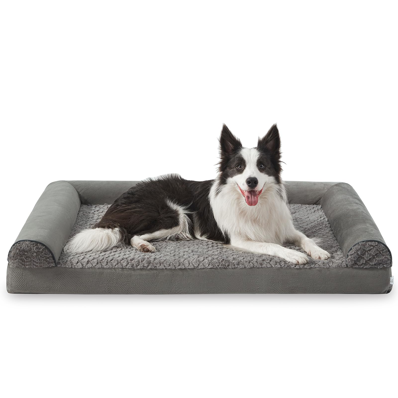 FURTIME Cuccia per cani di taglia grande, ortopedica, 89 x 64 cm, lavabile, ergonomica, con imbottitura rimovibile, antiscivolo, in gommapiuma, ortopedica