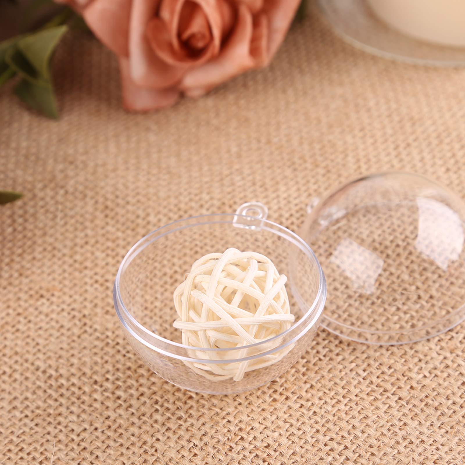 Palla Trasparente Plastica di Natale Ornamentale 8 cm per Decorare Alberi