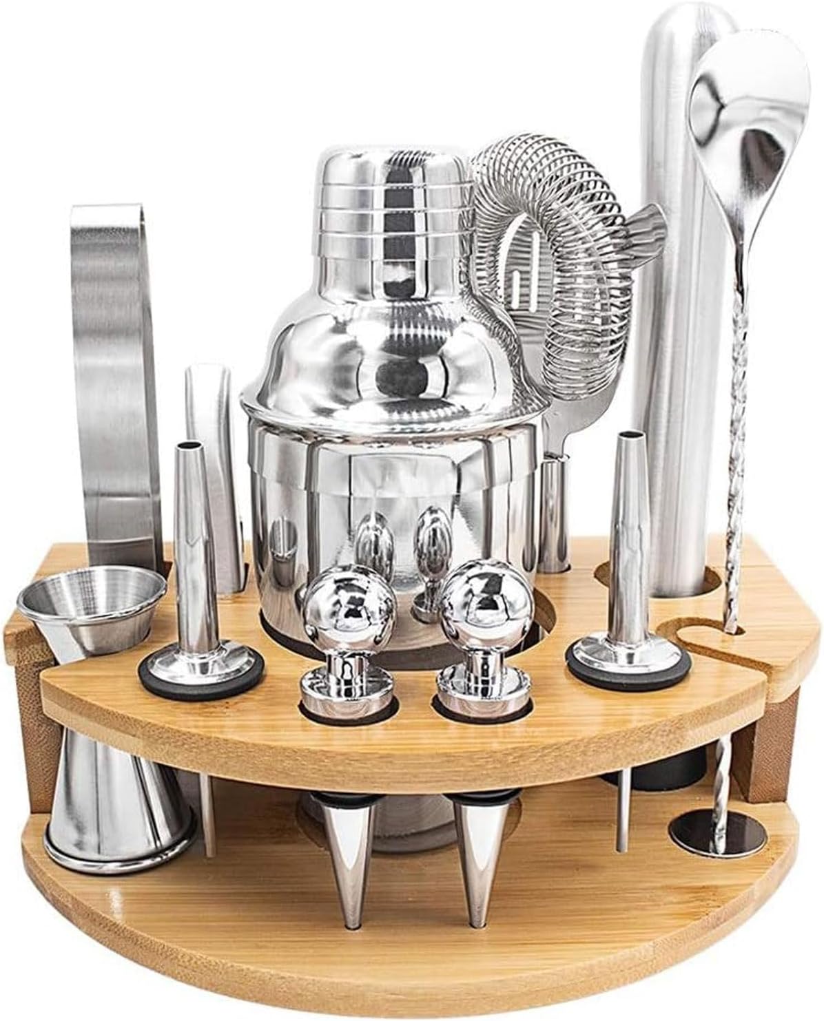 Set de Coctelera de Bartender de 12 Piezas de Acero Inoxidable