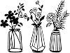 3 Pcs Metal Flowers Wall Arts,Black Metal Vase Wall Art,Iron Art Painting,Rustic Farmhouse Decor Minimalist Flower Decor for Bedroom Bathroom Living Room Dining RoomBlack, Vase-B
