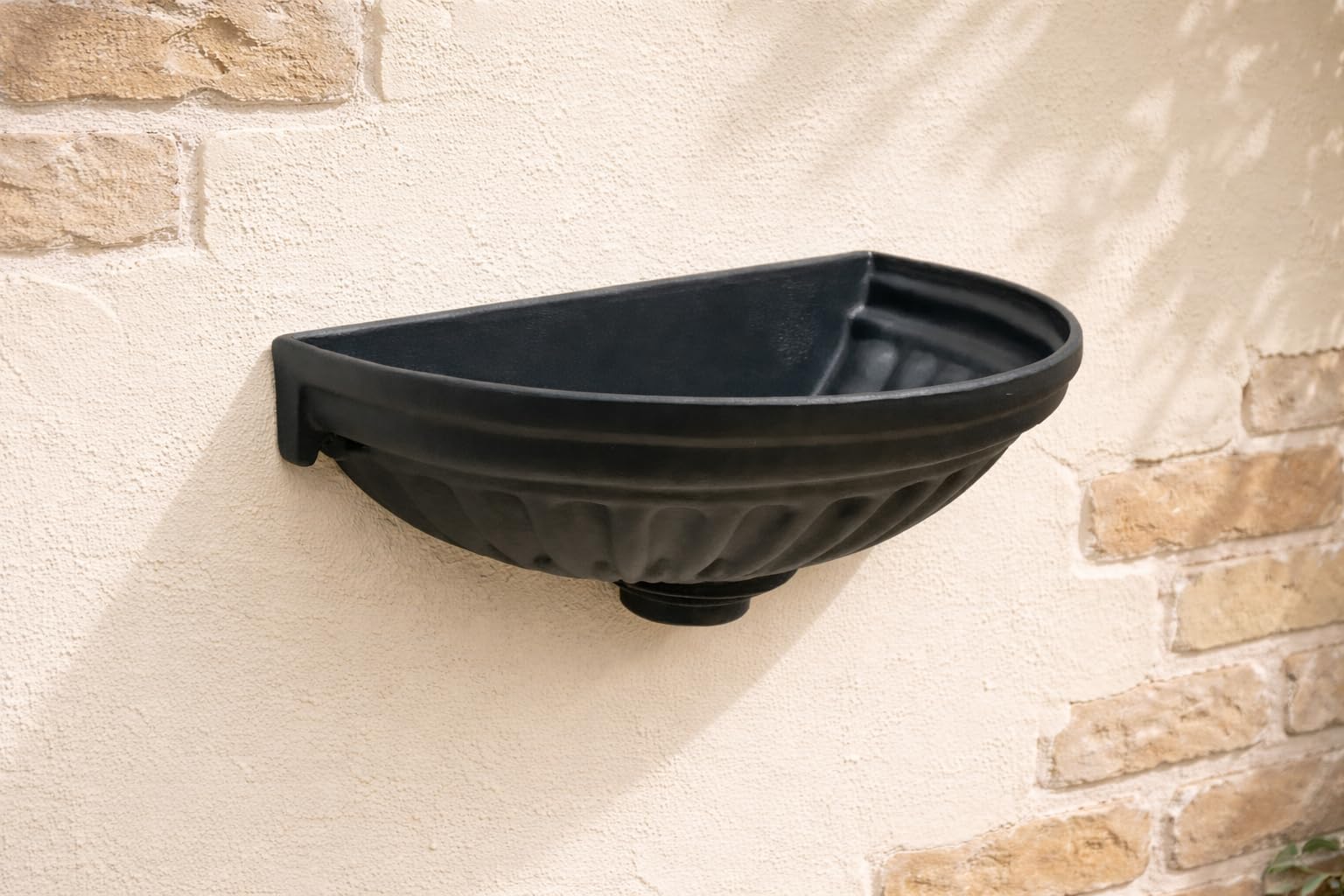 Fonderia Bongiovanni |Vasca a muro modello Versilia| fontana da giardino esterno | lavello a parete | fontanella giardino | in alluminio colore grigio ghisa per casa giardino
