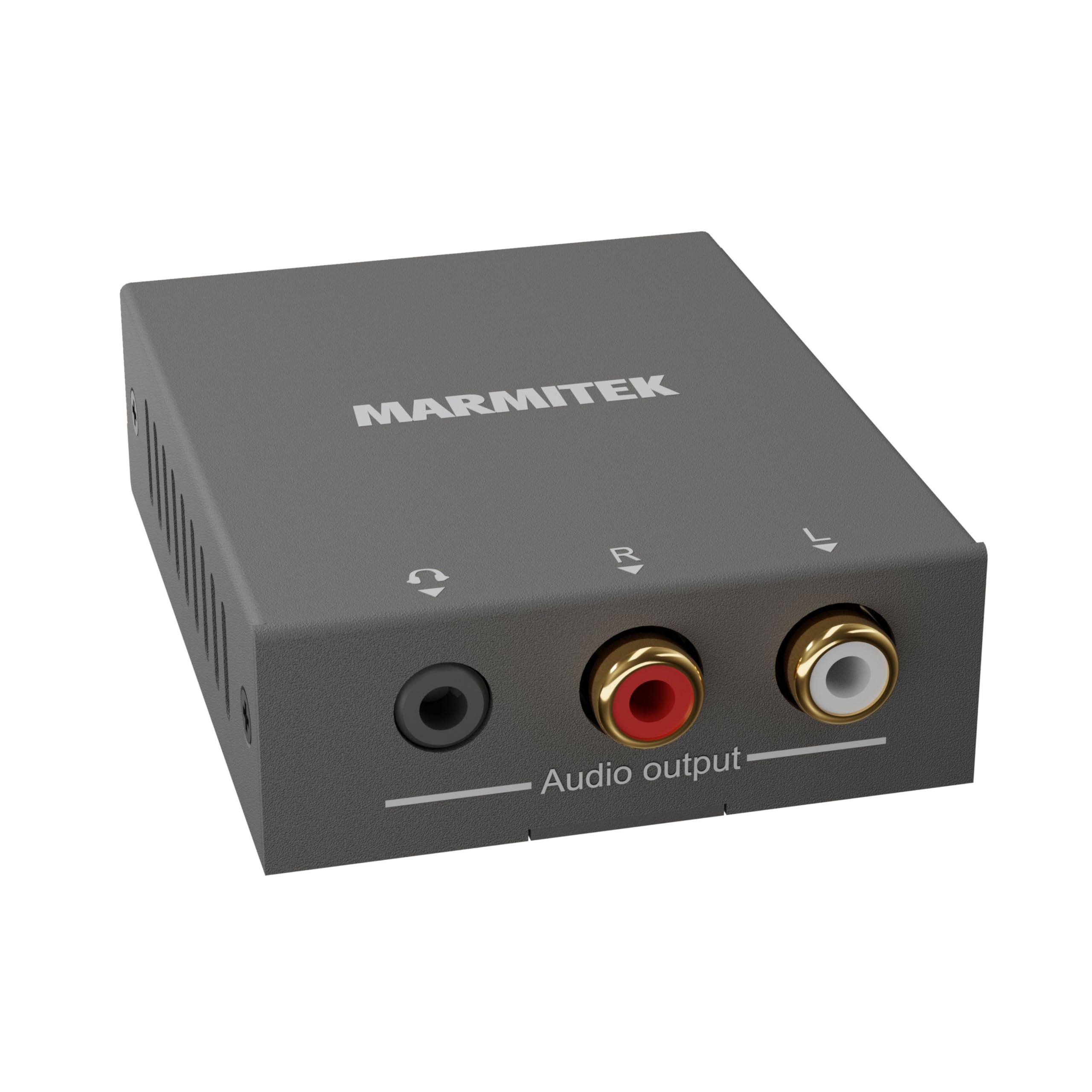 Marmitek Connect ARC13 - Extractor de audio HDMI ARC CEC para TV a RCA | Adaptador para amplificador, altavoces activos o auriculares, salida estéreo L/R, RCA, jack 3,5 mm y control de volumen CEC