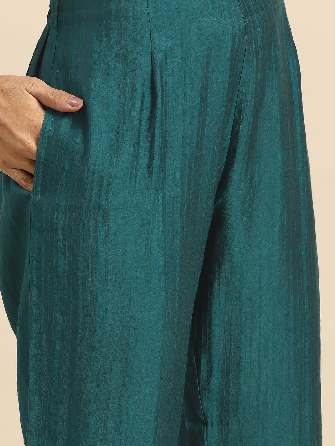 Amayra Women's Embroidered Alia Cut Kurta With Pant (Green, Xxl, Rayon) 4