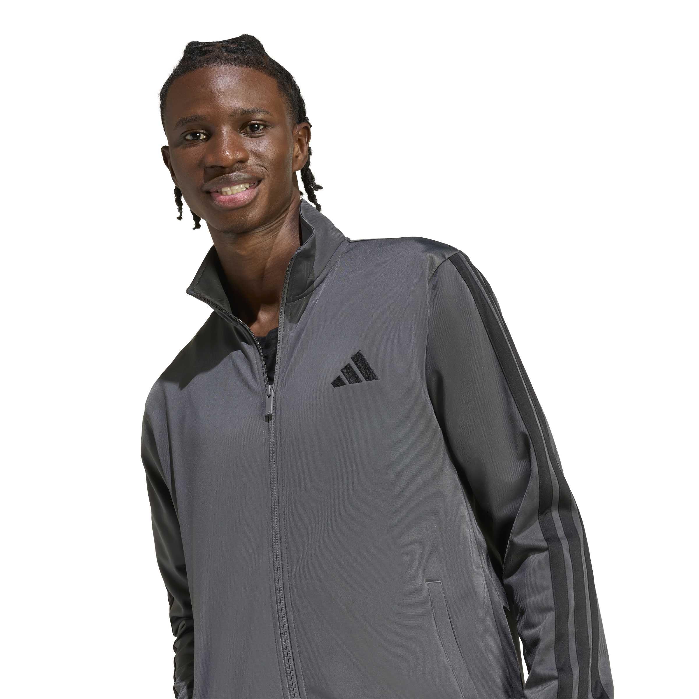 adidas Homme SPORTSWEAR BASIC 3 STRIPES TRICOT TRACKSUIT, grey six, M