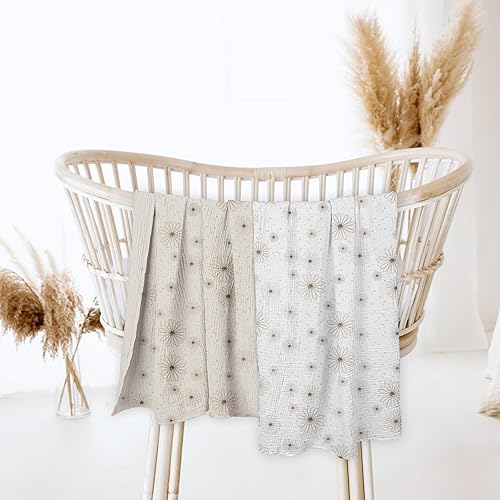 Miniatura 3 de Manta de muselina para bebé, manta neutra para bebé, paquete de 2, azul oscuro