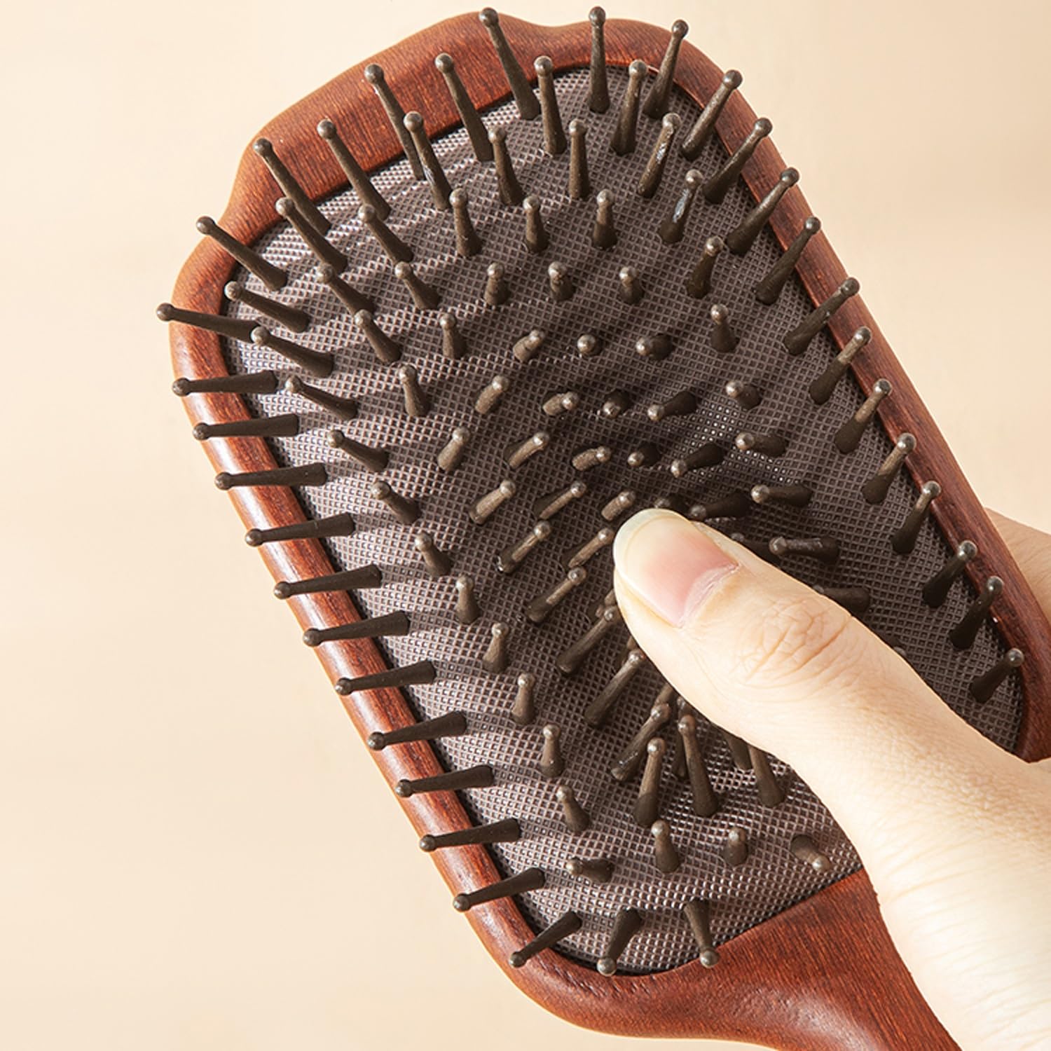 Spazzola per Capelli da Donna, Pettine massaggiante Antistatico, massaggiatore per Cuoio capelluto in Legno, Spazzola per Capelli con Cuscino d'Aria districante, s Kno