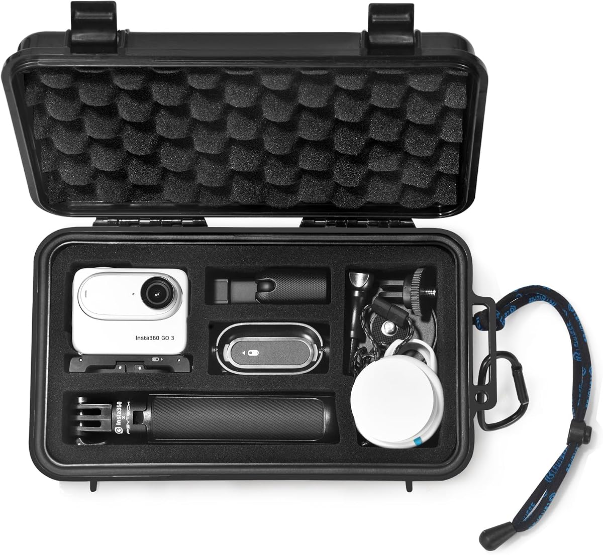 Lekufee Travel Estuche rígido impermeable para Insta360 GO 3S / 3, cámara de acción, cámara Vlogging y accesorios (solo estuche)