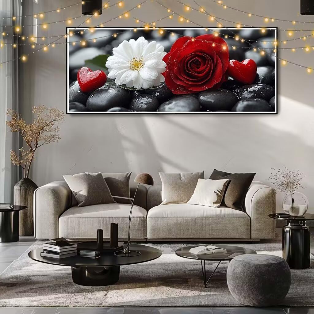 Czerwona róża, zestaw do malowania diamentami do samodzielnego wykonania, 5D diamentowe malowanie dla dorosłych dużych 80 x 160 cm, DIY haft krzyżykowy z kryształem górskim malowanie według numerów