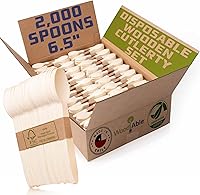 Vista 19 de Juego de cubiertos de madera desechables – 100% compostable para el hogar – Mezcla 300 (120 tenedores, 120 cucharas y 80 cuchillos) 6.5