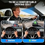Denchy Car Seat Cushion with Lumbar Support for Long Sitting, Ergonomic Memory Foam Driving Seat Cushions for Semi Truck Bus Driver Trucker, Non Slip Office Chair Cushion (Dark Gray)