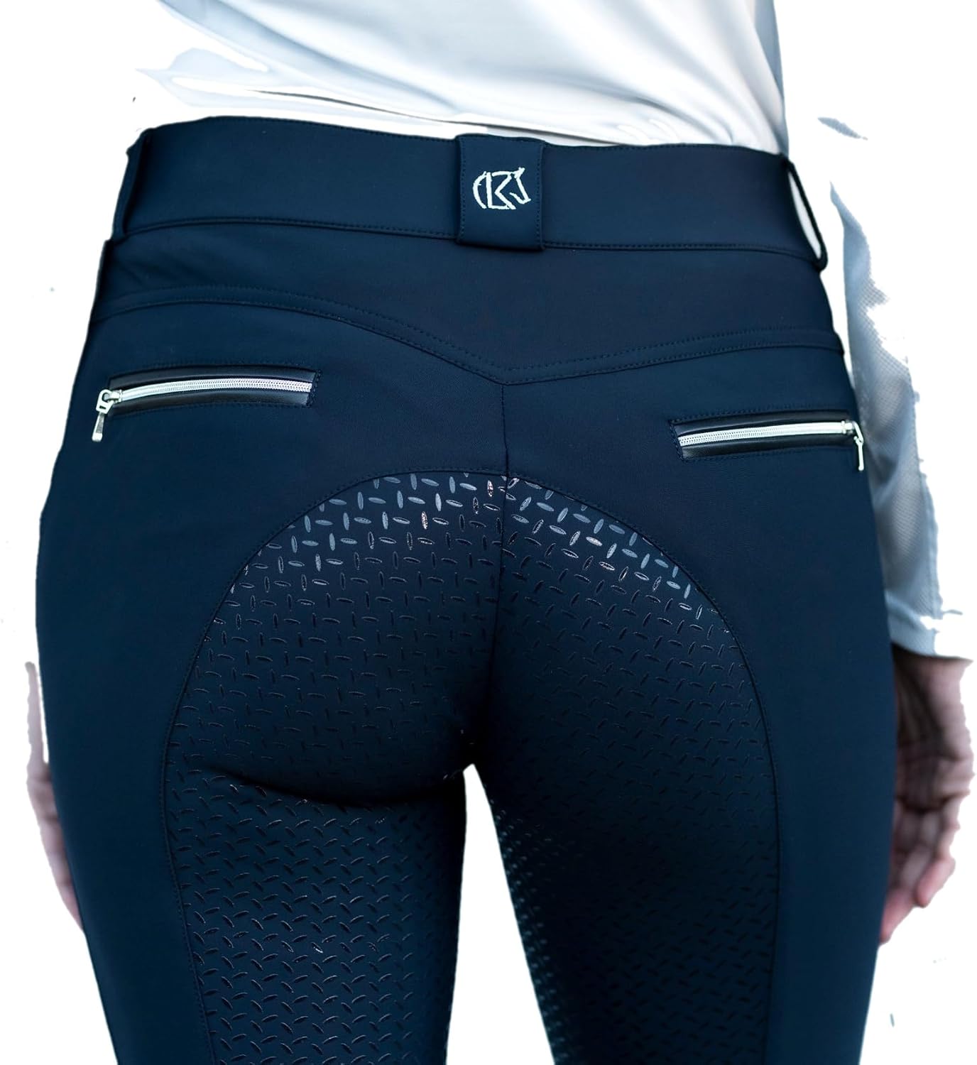 KL Select Gabrielle Ladies Full Seat Silicone Breeches - Navy/Black