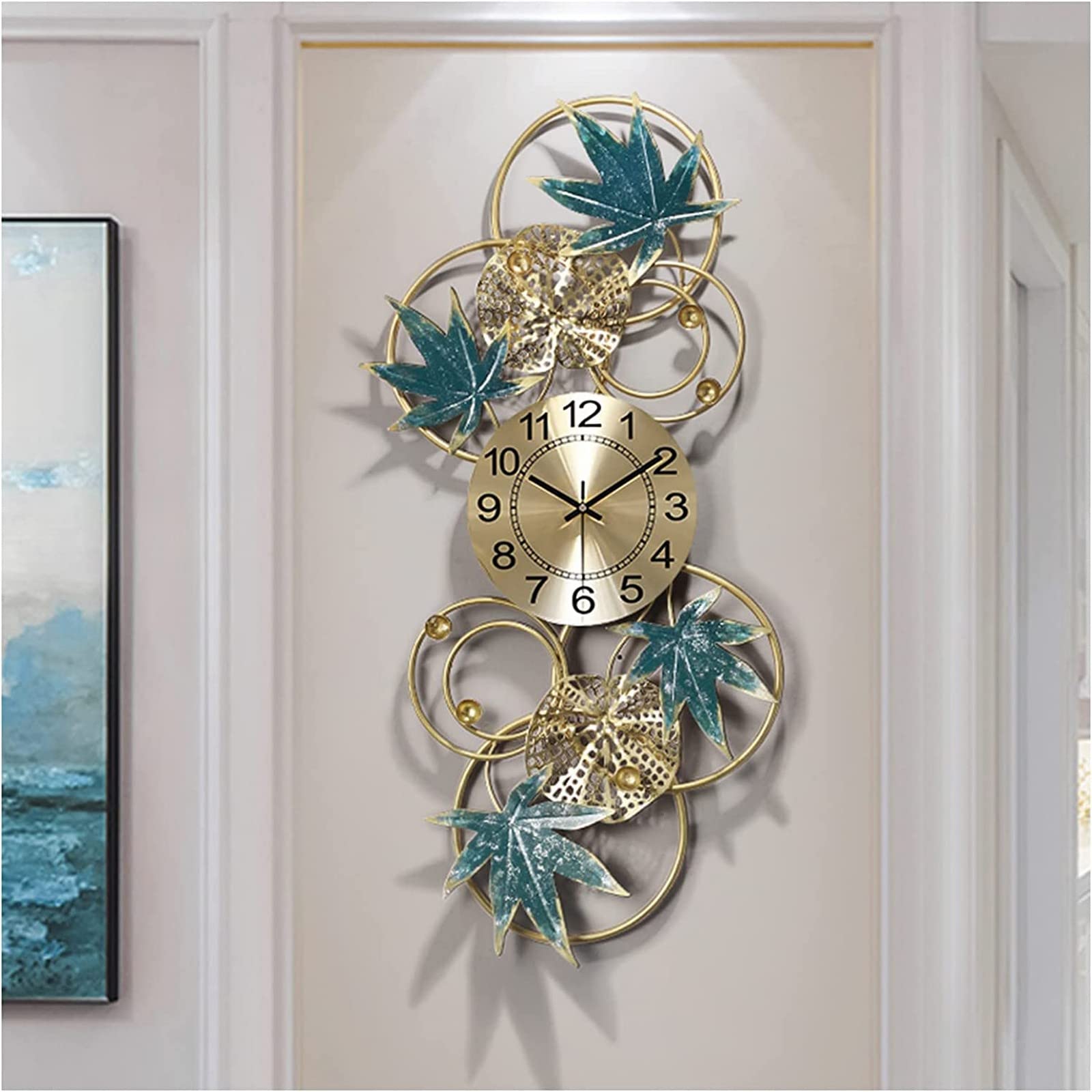 SaryEdge Wall Clock Art Simple Wall Clock Wall Clock, Modern Design Large Decor Wall Watch Living Room Bedroom Mute Clock Wall Metal Numeral Wall Clocks,84X37Cm Wall Decor Clock-A-8,A-37X84cm