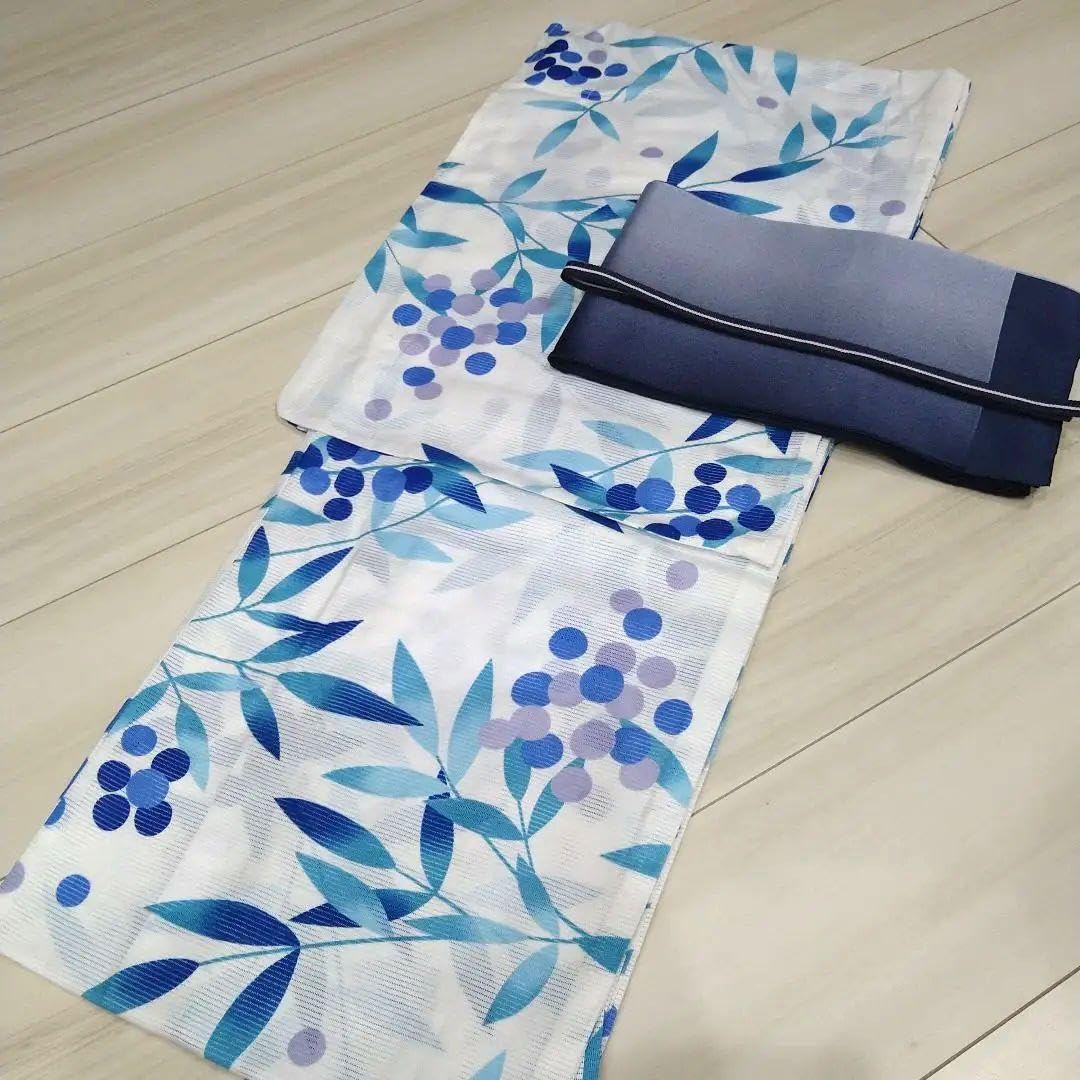 新品☆呉服屋♪高級綿絽！百合大人上品な夏着物浴衣3点セット