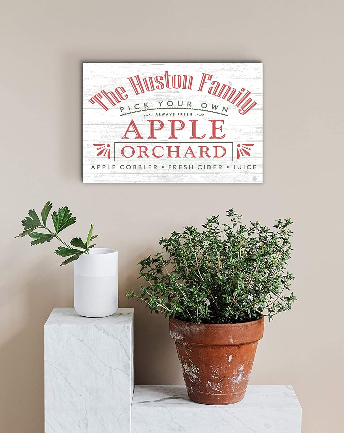 Custom Apple Orchard Sign Personalized Farmhouse Sign Rustic Wooden Wall Art Custom Home Decor Gift 16.5in x 10.5in