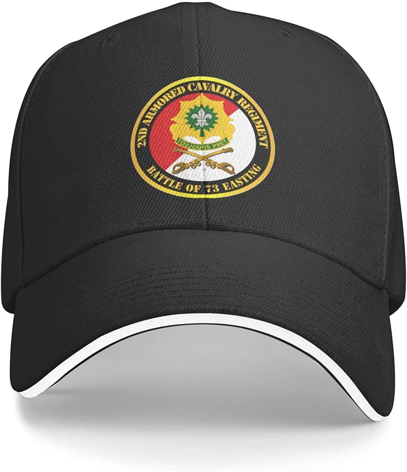 2nd Armored Cavalry Regiment DUI Red White Battle of 73 Easting Hat Adult Unisex Classic Adjustable Sandwich Baseball Caps Hats for Men Women Casual Casquette Hat Cap Trucker Sports