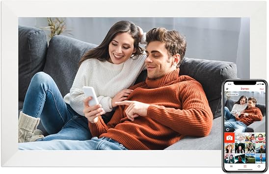 Frameo 15.6 Inch Digital Picture Frame WiFi, Large Digital Photo Frame 1920x1080 IPS HD Touchscreen, 32GB Storage Share Photos/Videos, Tabletop&Wall-Mounted, Wedding, Birthday, Gifts for Loved Ones