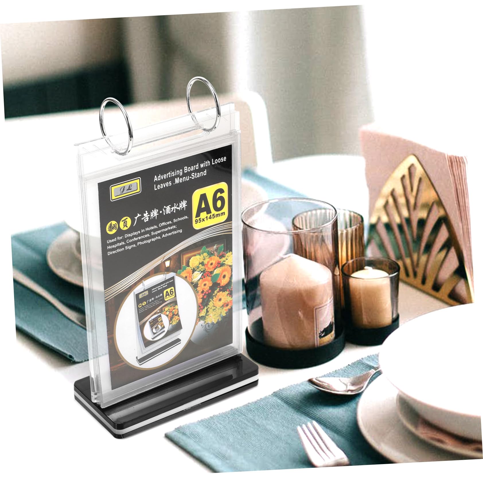 SEWACC 12piezas Soporte De Menú De Mesa Vertical Base Exhibidor De Señal Transparente Para Restaurantes Para Mostrar Menús Anuncios y Folletos