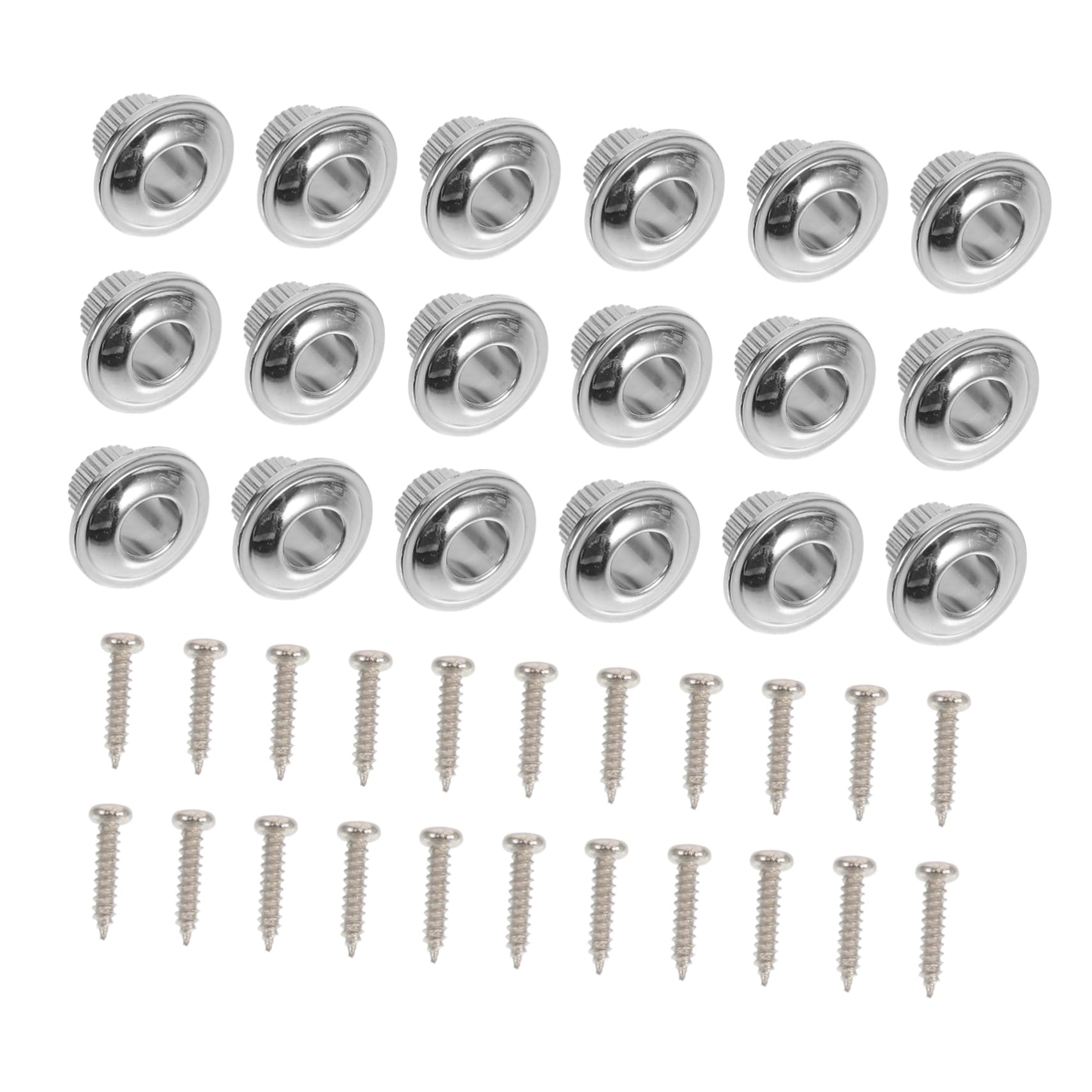 SUPVOX 18pcs Silver Guitar Tuning Pegs Acoustic Guitar Tuner Cap Durable Accessories Chrome Tuning Pegs