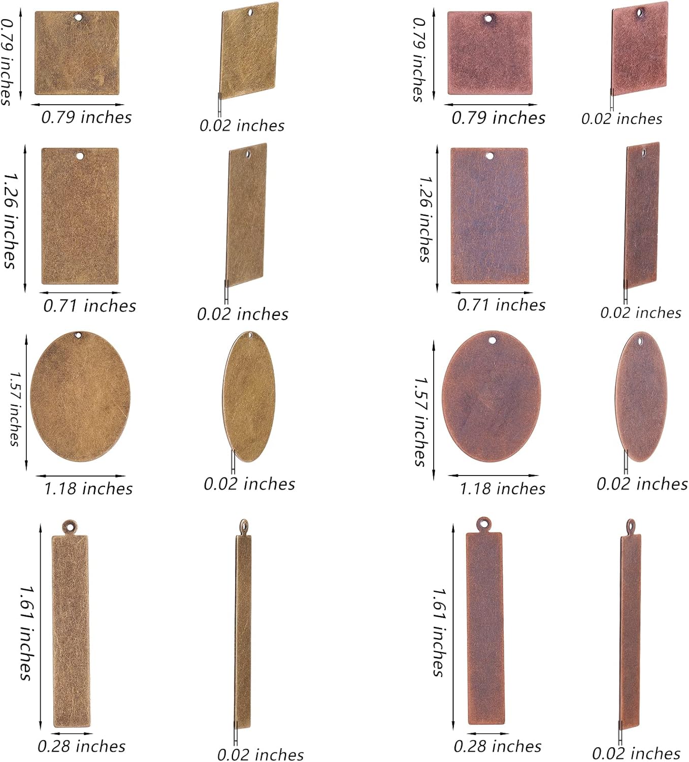 40 Pieces Metal Tags Charm Pendant Brass Stamping Blank Tag Pendants Mixed Shape Charm for Jewelry Necklace Earring Making Crafts - Image 2