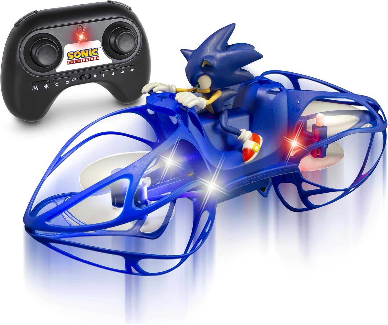 NKOK Sonic RC HoverBike Flying Toy, 2.4GHz Remote Control, Gyro Stabilized Altitude Hold, Auto Takeoff & Landing, Multi-Speed Stunt Flip Action, USB Rechargeable, Ages 6+