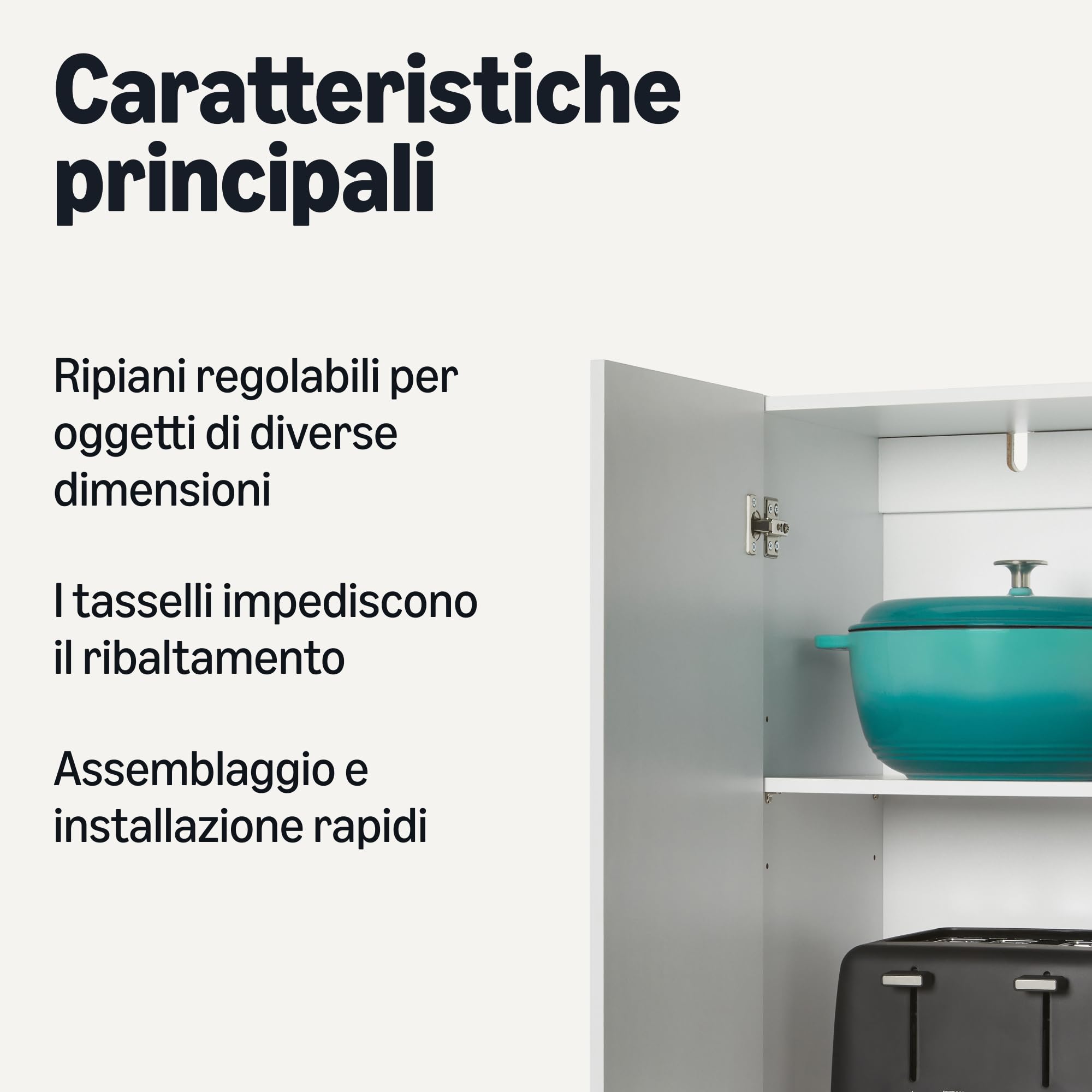 Amazon Basics Armadio da cucina, corridoio, grande armadio indipendente, grande armadio indipendente, dispensa stretta con 2 ante, ripiani regolabili, bianco, 60 x 31,5 x 152,5 cm