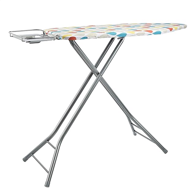 Amazon Basics Ironing Board with H-Shaped Iron Rest, Large 122x43 cm - Grey