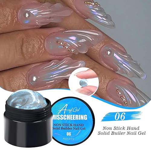 Miniatura 4 de Aurora - Gel constructor sólido para uñas, gel no pegajoso para esculpir uñas, adhesivo súper fuerte de larga duración para uñas acrílicas y prensa,