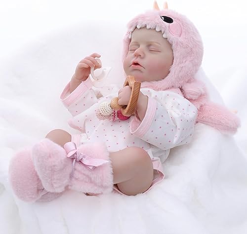 Miniatura 10 de Muñecas Reborn Baby – Muñecas de bebé reales de 20 pulgadas que se ven reales, muñeca niña de vinilo de cuerpo completo en traje de cuerno de Rosa