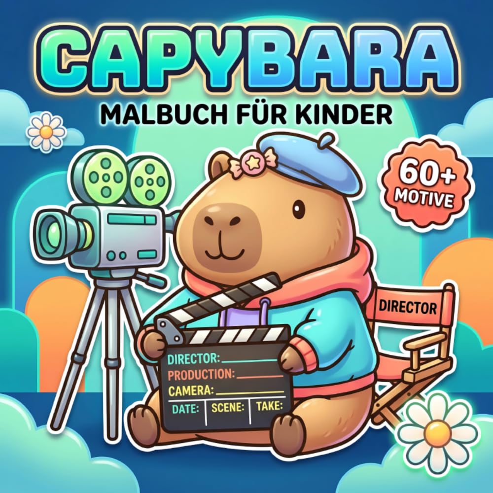 Capybara Malbuch Für Kinder: Wunderschöne Motive Mit Kuscheligen Vibes, Freundlichen Figuren Und Leichtem Malspaß Für Freizeit, Ferien Und Geschenkideen