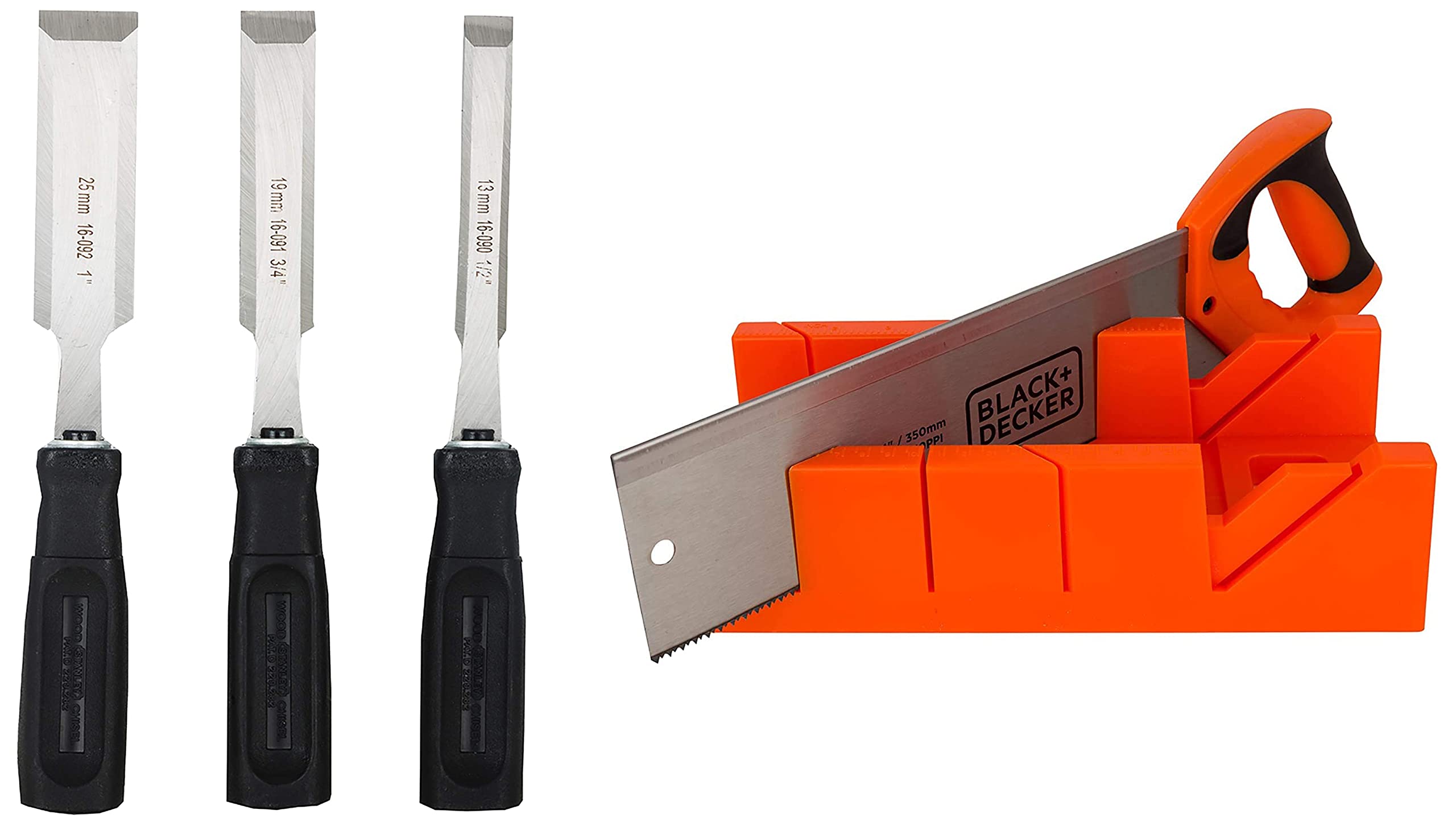 STANLEY 16-089 3-Piece Wood Chisel Set with Anti-Rust Properties for Shaping & Cutting Wood Surfaces