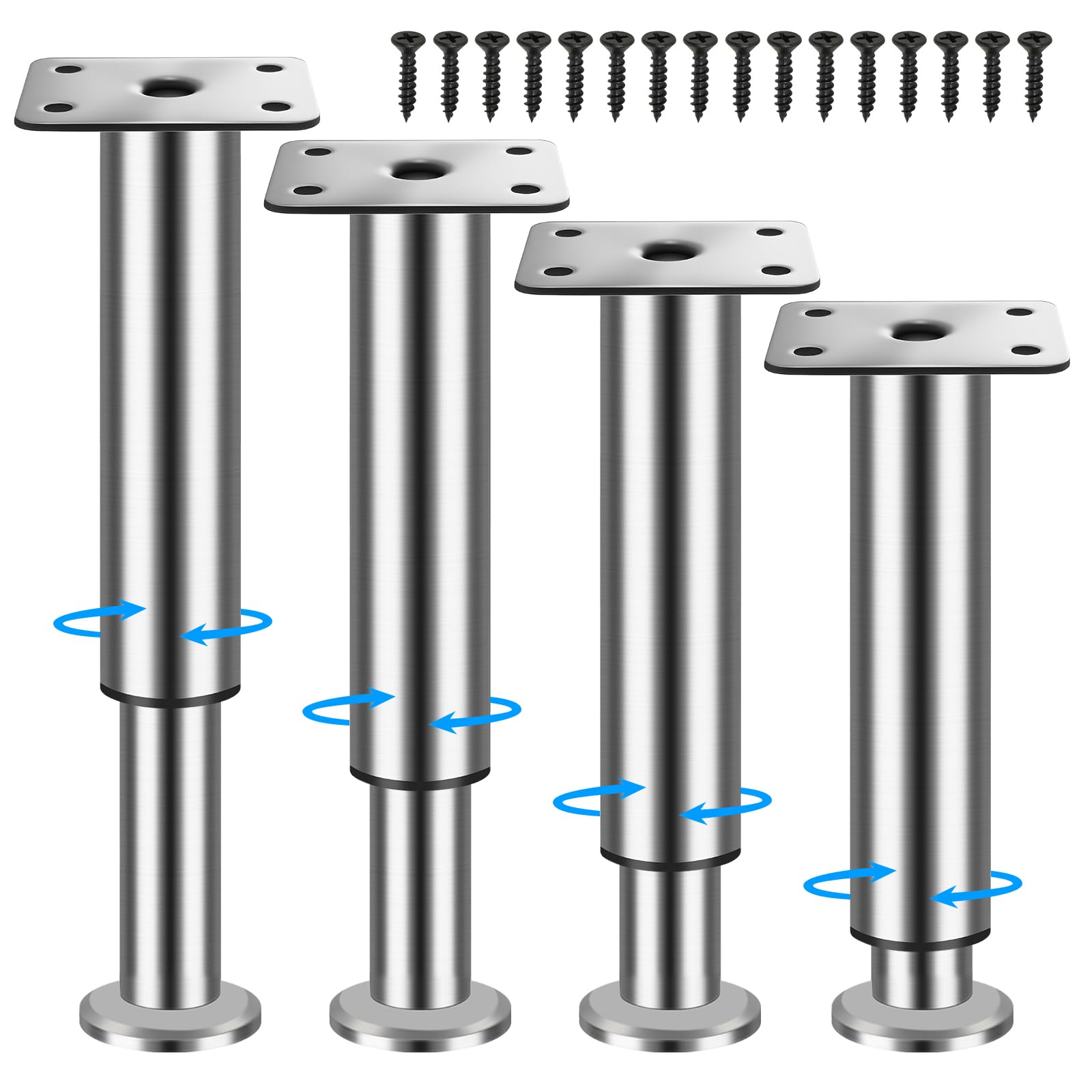 WZCMLJ 4 Stück Schwarz Möbelfüße, 5