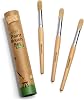Honeysticks Jumbo Paint Brush Set - 3 Pack. Jumbo Paint Brushes for Kids with a Large Wood Handle for Easy Grip. Perfect for Toddler and Preschool Painting. Handy Storage Container. Vegan