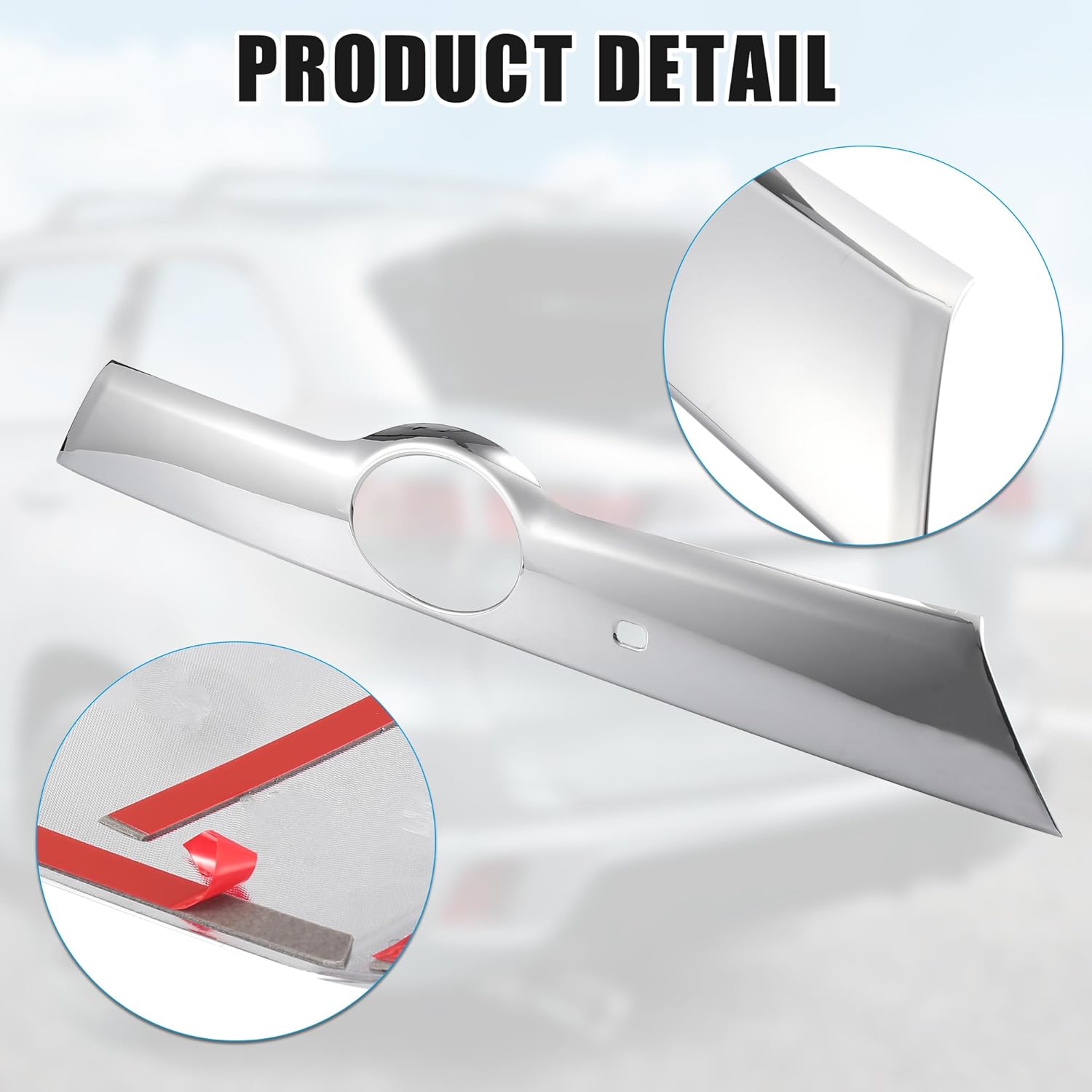X AUTOHAUX Car Rear Exterior Trunk Streamer Cover Trim Chrome Plated ABS Trunk Hatch Handle Decoration Protector Guard Plate for Toyota Highlander 2014-2018