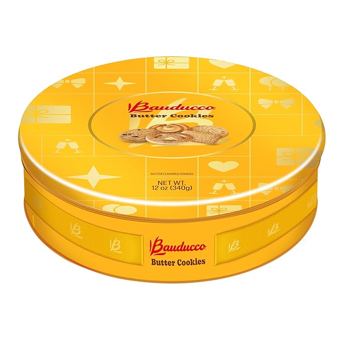 Bauducco Assorted Butter Cookies Tin, 12 oz (Pack of 1)