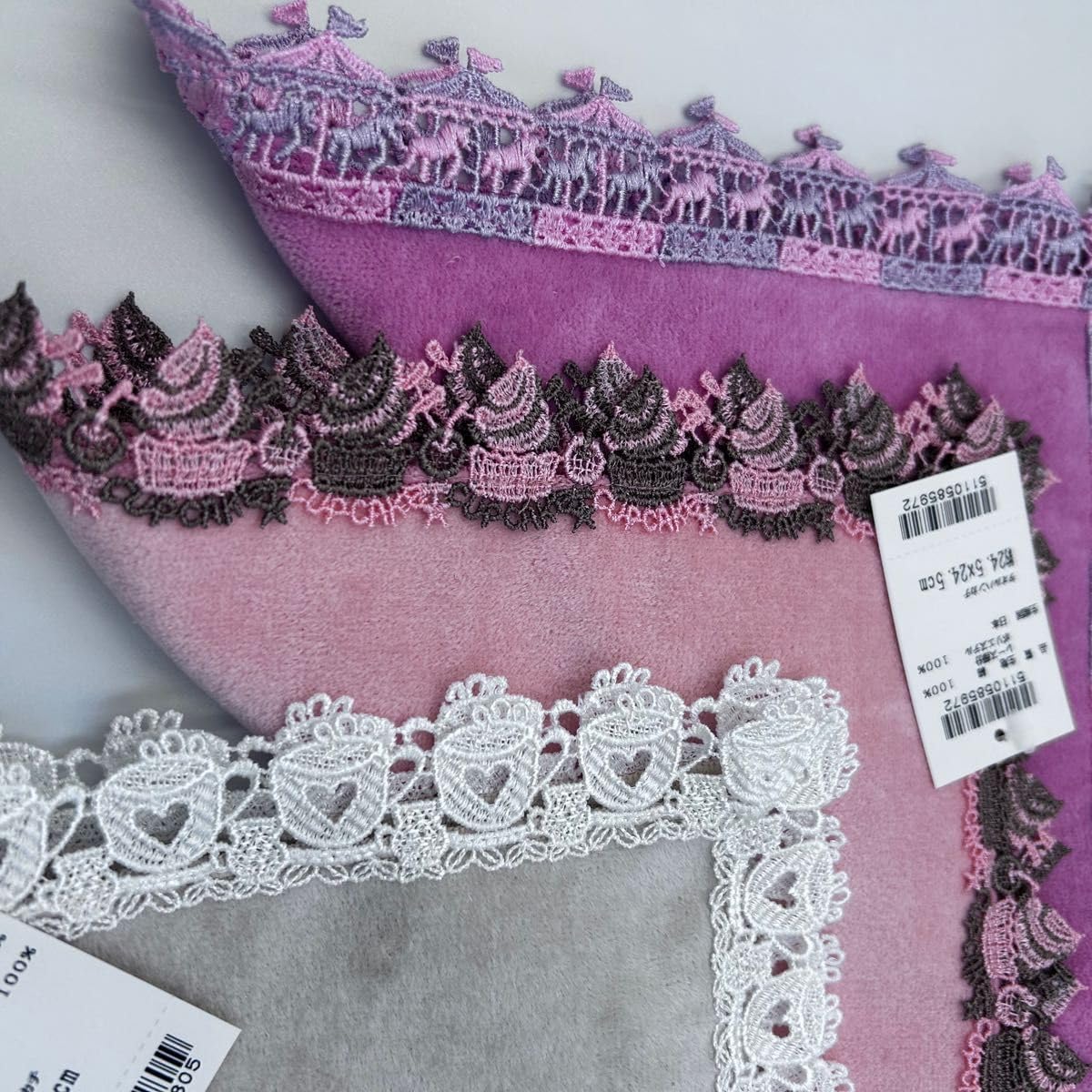 近沢レース 刺繍入りハンカチセット 3枚 近沢レース 刺繍 ハンカチ 3枚