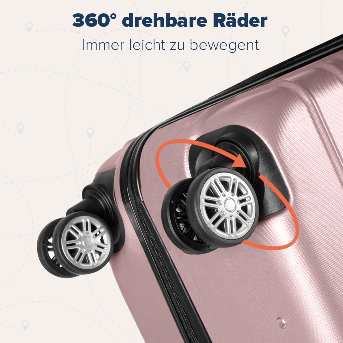 TRVLMORE Koffer Set - Kofferset 2 Teilig - Handgepäck Koffer und Hartschalenkoffer Groß - Reisekoffer mit Rollen Groß - Trolley Handgepäck - Handgepäck Trolley - Luggage - Rosa