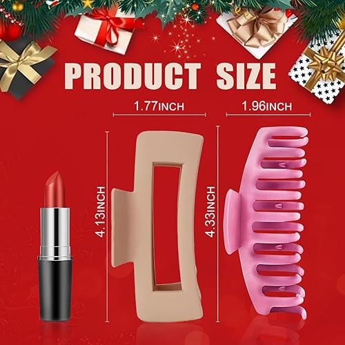 Miniatura 36 de TOCESS Paquete de 8 pinzas grandes para el cabello para mujer, pinzas de garra grandes para cabello fino y rizado, agarre fuerte de los años 90