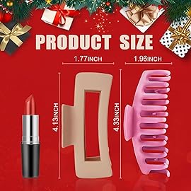 TOCESS 8 Pack Big Hair Claw Clips for Women Large Claw Clip for Thin Thick Curly Hair 90\'s Strong Hold 4.33 Inch Nonslip Matte Jumbo Hair Clips (8 Pcs)