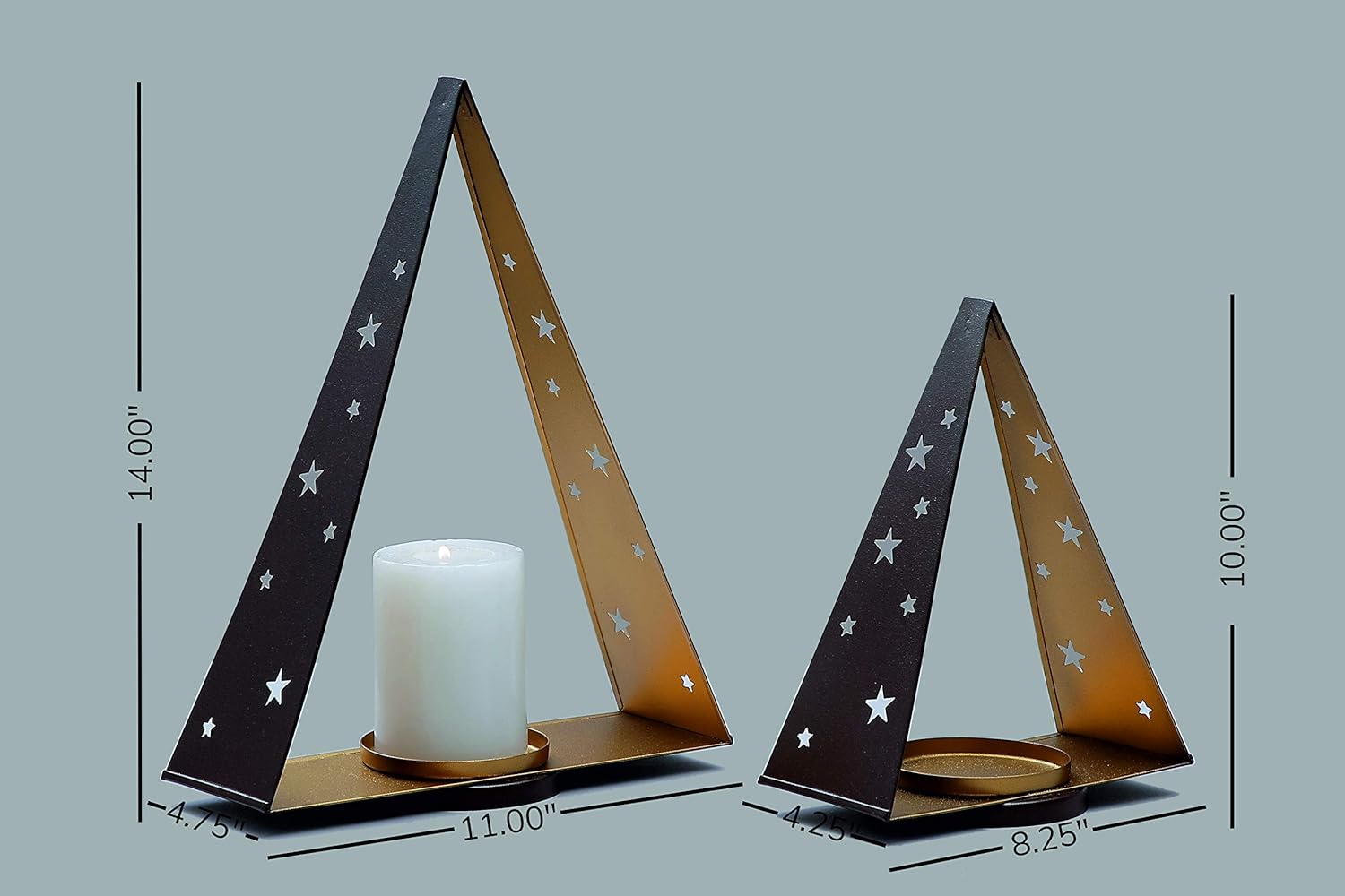 Christmas Decor Candle Holders - Set of 2