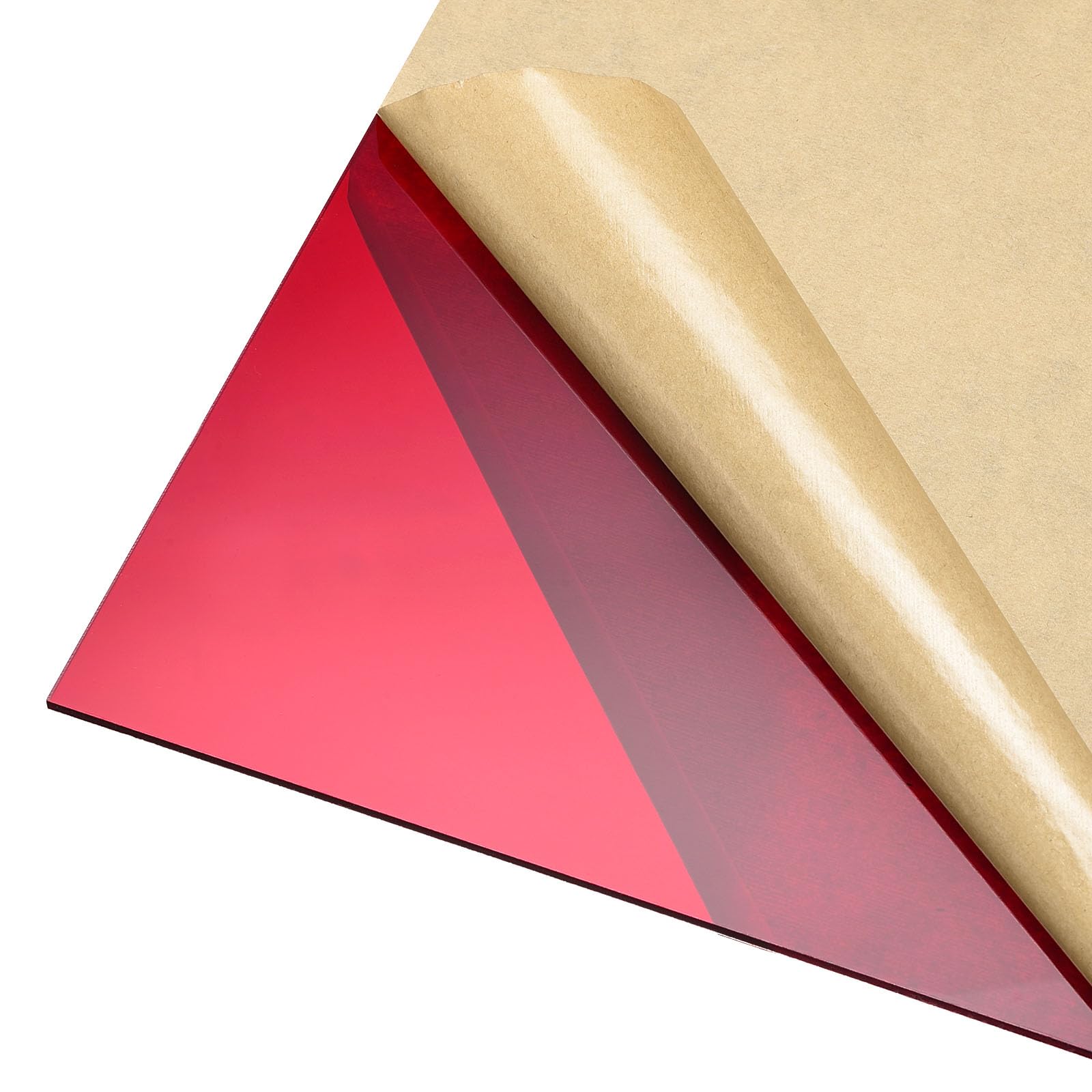DMiotech Tablero de Acrílico PMMA de 12"X12" y 3 mm de Grosor para Proyectos de Manualidades y Señalización en Blanco Rojo Transparente | Para proyectos de bricolaje, señales en blanco