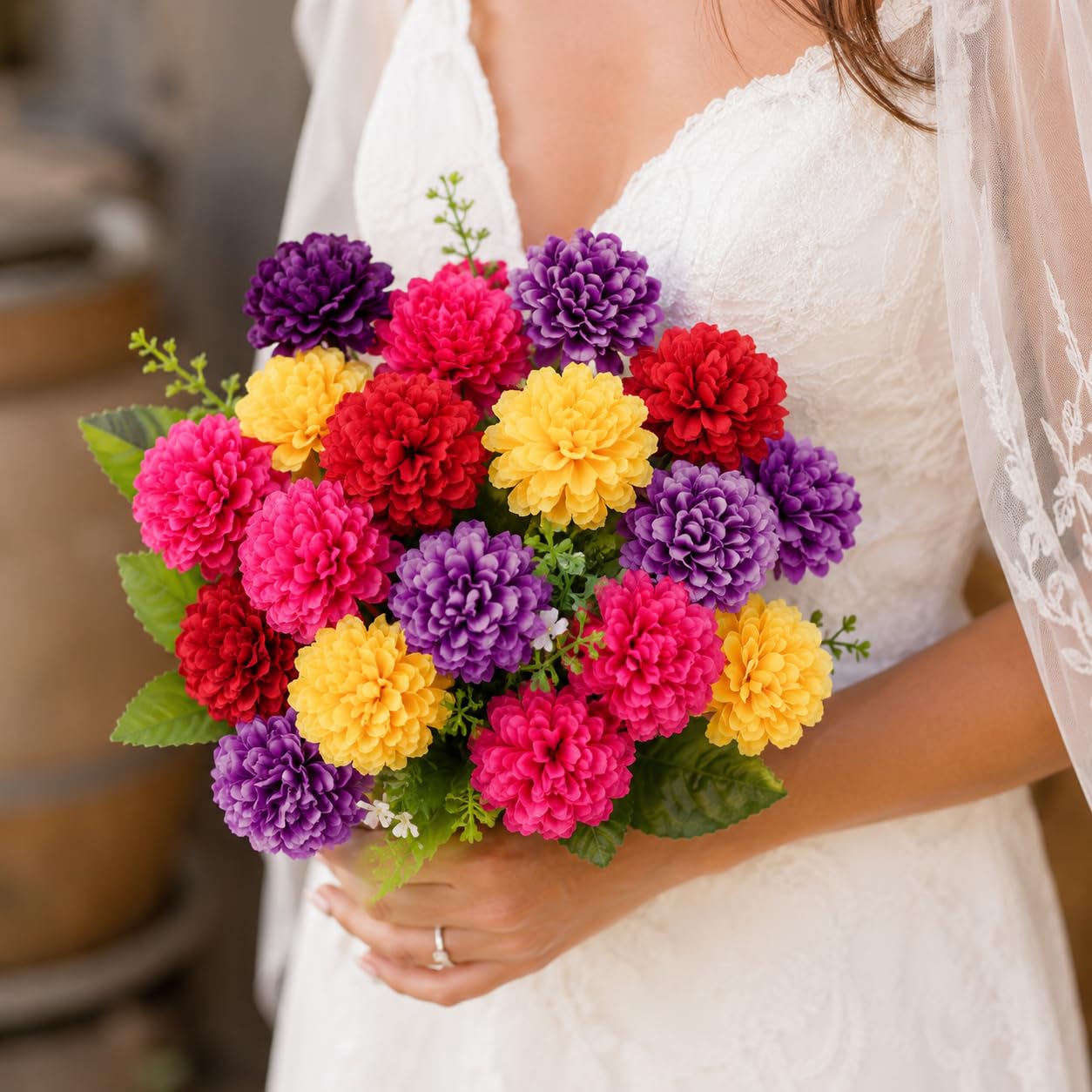astylishome Decorative Artificial Flowers Fake Hydrangea Bouquets Decor Faux Ball Flower Plants for Indoor Outdoor Garden Floral Arrangement Home Decoration Colors 2010 — image 1