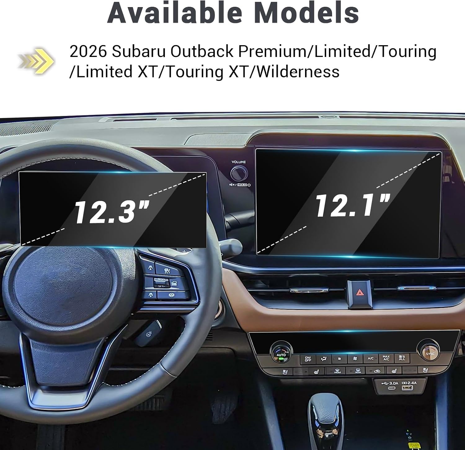 YEE PIN (4Pack New 2026 Subaru Outback Touring XT Screen Protector Glass for 2026 Outback (Premium/Limited/Touring/Limited XT/Wilderness) Touchscreen Cover Screen Saver for 2026 Outback Accessories image 2