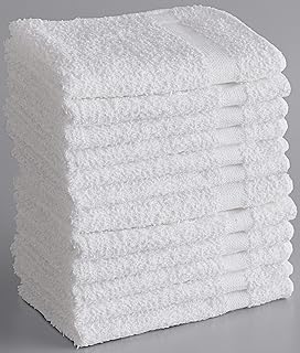 Sponsored Ad - 12 Pack Popcorn Texture Terry Wash Cloths Rags Orchid Blue White Gray Green Grey Multi Color (White)