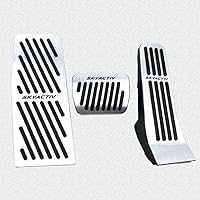 Vista 18 de Cubiertas de pedal de acelerador de gas de aleación de aluminio, accesorios interiores antideslizantes sin perforación, pedal de freno Pastillas